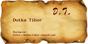 Dutka Tibor névjegykártya